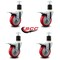 Service Caster 4'' Red Poly Swivel 1-7/8'' Expanding Stem Caster Set Total Lock Brake, 4PK SCC-EXTTL20S414-PPUB-RED-178-4 - alternate 3
